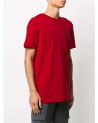 T-shirt à col rond imprimé rouge Philipp Plein