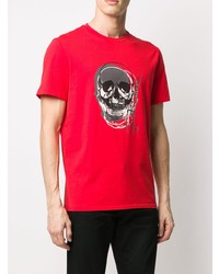 T-shirt à col rond imprimé rouge Just Cavalli