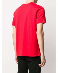 T-shirt à col rond imprimé rouge Just Cavalli