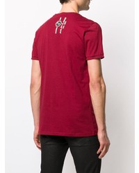 T-shirt à col rond imprimé rouge Philipp Plein