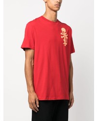 T-shirt à col rond imprimé rouge Philipp Plein