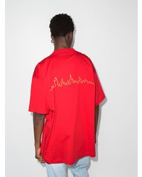 T-shirt à col rond imprimé rouge Vetements