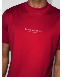 T-shirt à col rond imprimé rouge Brunello Cucinelli