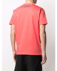 T-shirt à col rond imprimé rouge DSQUARED2