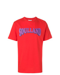 T-shirt à col rond imprimé rouge Soulland