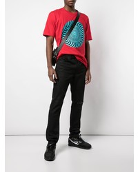 T-shirt à col rond imprimé rouge Supreme