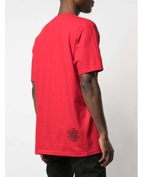 T-shirt à col rond imprimé rouge Supreme