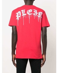 T-shirt à col rond imprimé rouge Philipp Plein