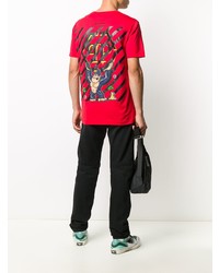 T-shirt à col rond imprimé rouge Philipp Plein