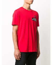 T-shirt à col rond imprimé rouge Philipp Plein