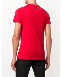 T-shirt à col rond imprimé rouge Philipp Plein