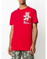 T-shirt à col rond imprimé rouge Philipp Plein