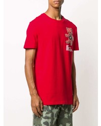 T-shirt à col rond imprimé rouge Philipp Plein