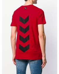 T-shirt à col rond imprimé rouge Philipp Plein