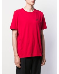 T-shirt à col rond imprimé rouge Saint Laurent