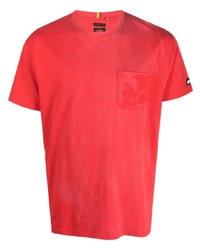 T-shirt à col rond imprimé rouge Sundek