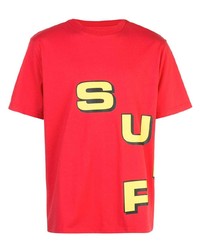 T-shirt à col rond imprimé rouge Supreme