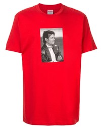 T-shirt à col rond imprimé rouge Supreme