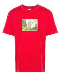 T-shirt à col rond imprimé rouge Supreme