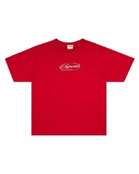 T-shirt à col rond imprimé rouge Supreme