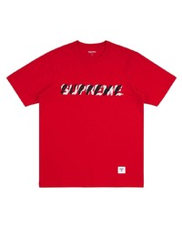 T-shirt à col rond imprimé rouge Supreme