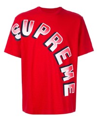 T-shirt à col rond imprimé rouge Supreme