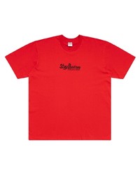 T-shirt à col rond imprimé rouge Supreme