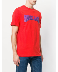 T-shirt à col rond imprimé rouge Soulland