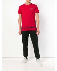 T-shirt à col rond imprimé rouge Plein Sport