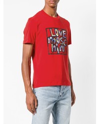 T-shirt à col rond imprimé rouge Love Moschino