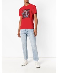 T-shirt à col rond imprimé rouge Love Moschino