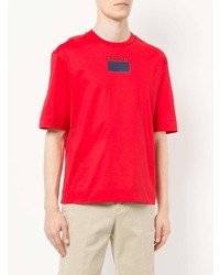 T-shirt à col rond imprimé rouge Cerruti 1881