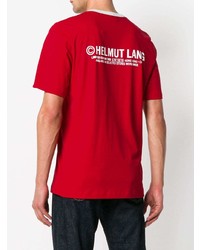 T-shirt à col rond imprimé rouge Helmut Lang