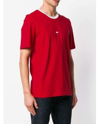 T-shirt à col rond imprimé rouge Helmut Lang