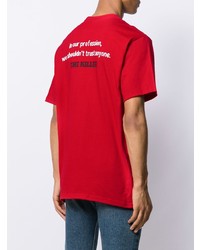 T-shirt à col rond imprimé rouge Supreme