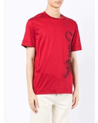 T-shirt à col rond imprimé rouge Emporio Armani