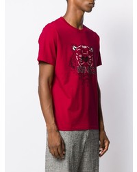 T-shirt à col rond imprimé rouge Kenzo