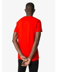 T-shirt à col rond imprimé rouge Balmain