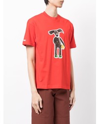 T-shirt à col rond imprimé rouge Jacquemus