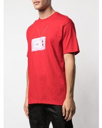 T-shirt à col rond imprimé rouge Supreme