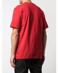 T-shirt à col rond imprimé rouge Supreme