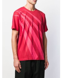 T-shirt à col rond imprimé rouge Issey Miyake