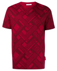 T-shirt à col rond imprimé rouge Versace Collection