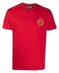 T-shirt à col rond imprimé rouge VERSACE JEANS COUTURE