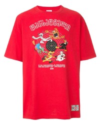 T-shirt à col rond imprimé rouge Vetements