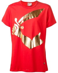 T-shirt à col rond imprimé rouge Vivienne Westwood