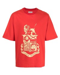 T-shirt à col rond imprimé rouge Wales Bonner