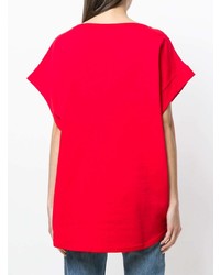 T-shirt à col rond imprimé rouge Gaelle Bonheur