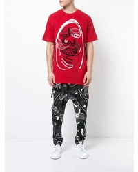 T-shirt à col rond imprimé rouge Haculla
