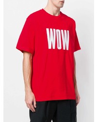 T-shirt à col rond imprimé rouge MSGM